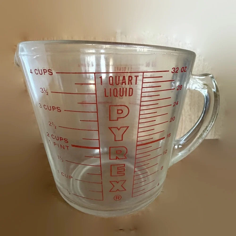 Vintage Pyrex 4 Cups Measuring Cup Red Letter D Handle